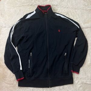 Polo Ralph Lauren Full Zip Cotton Track Jacket in Size XL tall in Black
